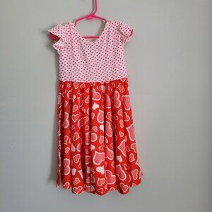 Dot Dot Smile Dress Girl's 3/4 Toddler Red Hearts Empire Waist NWT